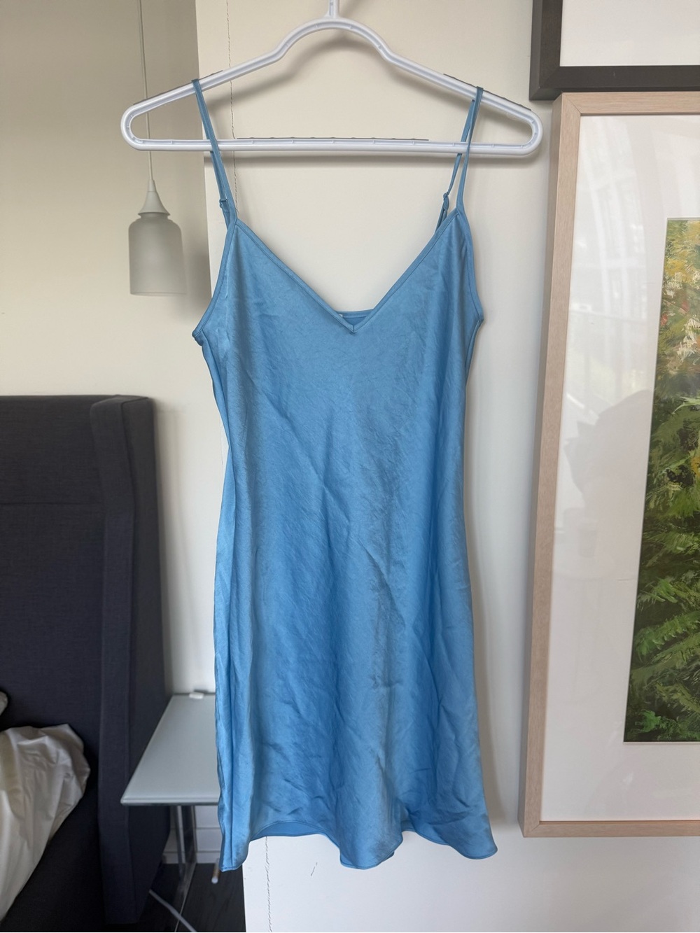 Aritzia Wilfred Blue Slip Mini Dress Like New Never Worn